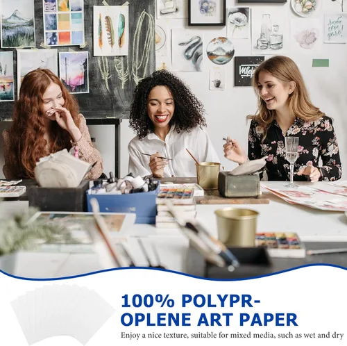Miniatura 5 de 100 hojas de papel de acuarela de 3 tamaños, pintura a granel, papel blanco de prensa en frío, papel de color de agua para artistas, niños