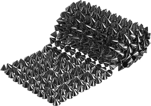 Miniatura 16 de uxcell 1 yarda de puntada en cono de punta, 12 filas de plástico con parte trasera plana, remache punk, cinta para manualidades, bolsos, decoración
