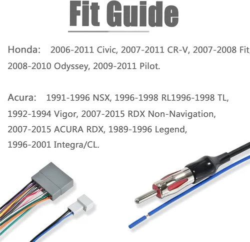 Miniatura 7 de RED WOLF Arnés de cable estéreo para radio de vehículo con adaptador de conector de antena compatible con Honda Fit 2007-2008 Civic 2006-2011