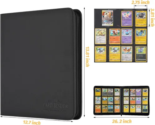 Miniatura 4 de Carpeta de Tarjetas Comerciales, Carpeta de Colección de Tarjetas con 720 Bolsillos de Carga Lateral, Carpeta de Álbum de 12 Bolsillos para Tarjetas