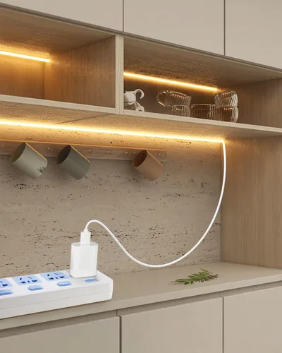 Miniatura 7 de Aclorol COB - Tira de luces LED para TV de 5 V, alimentada por USB, luz blanca cálida, 6.56 pies, 320 LED/M COB, tira de luz flexible para TV