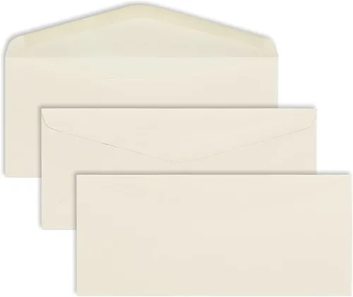 EnDoc Sobres de colores pastel #10 – Paquete de 80 – Color crema pastel – Sobres de colores tamaño carta para oficinas, vacaciones, facturas,