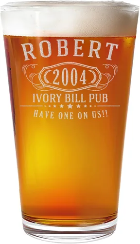 Vaso de cerveza grabado personalizado de 16 onzas, regalos grabados personalizados para hombres y mujeres, hermano, mamá, papá, taza para beber con