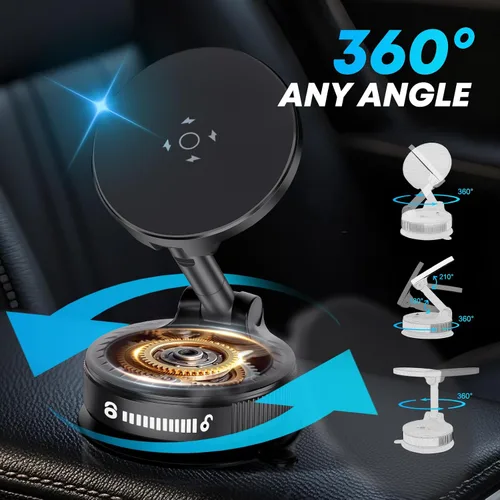 Miniatura 2 de Soporte de teléfono para automóvil [108 libras de succión más fuerte y 3600 gf magnético más fuerte] Soporte magnético ajustable de 360°