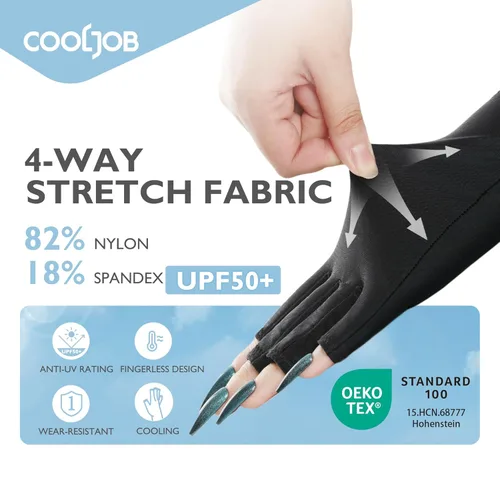 Miniatura 2 de COOLJOB Guantes anti-UV para lámpara de uñas, guantes profesionales de protección UV UPF50+ para manicuras, cuidado de la piel sin dedos, mujeres
