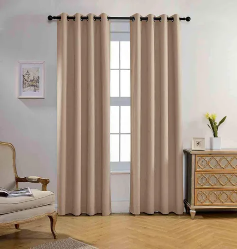 Miniatura 20 de Miuco paneles de cortina de oscurecimiento con arandelas, cortinas opacas con textura para salón, juego de 2