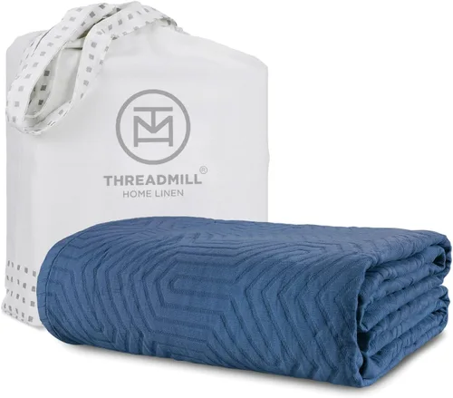 Threadmill Mantas de algodón de lujo para cama tamaño King | Acogedora manta 100% algodón tamaño King para todas las estaciones | Colcha Aster suave