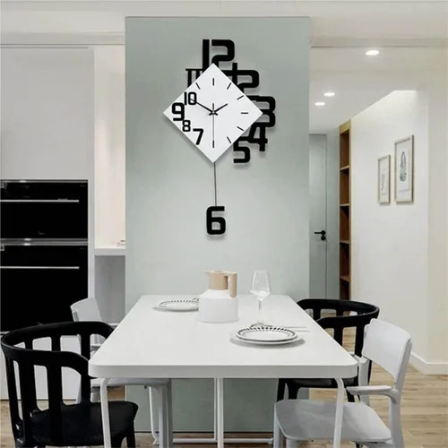 Miniatura 3 de Home Decoration Clock Wall Clock Modern Decorative with Pendulum Square Simple Wood for Living Room Cafe Restaurant Clocks Wall(34 * 63cm)