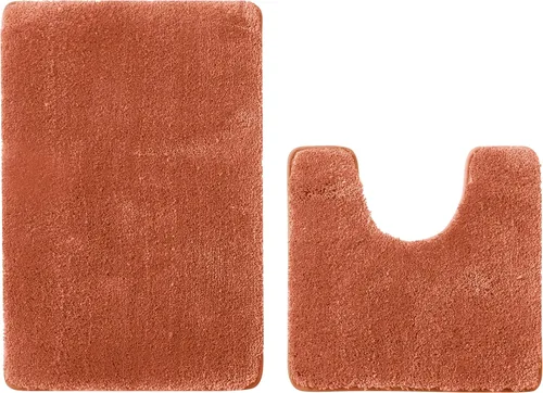 Miniatura 3 de YHF Juego de alfombras de baño de 2 piezas, microfibra gruesa y suave tipo shag, contorno en forma de U, alfombras de baño lavables a máquina