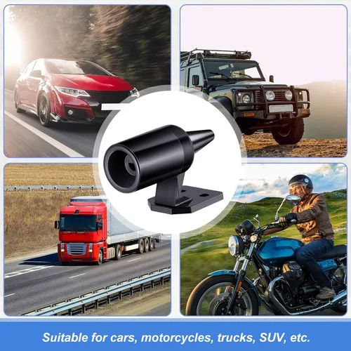 Miniatura 5 de Frienda 10 silbatos de ciervo para vehículos, automóvil, cuerno de ciervo evita colisiones, vehículos activados por viento, ultrasónico, Negro