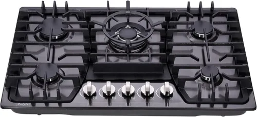 Miniatura 2 de Placa de cocina de gas de 30 pulgadas, estufa integrada de 5 quemadores, estufa convertible de acero inoxidable GLP/NG, placa sellada de combustible