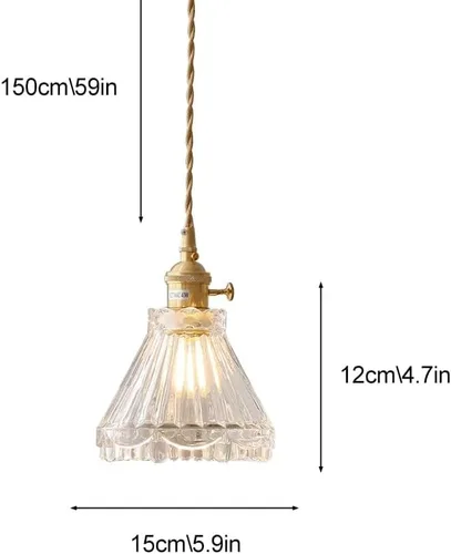 Miniatura 4 de Moderno paquete de 2 lámparas colgantes de isla de cocina, candelabro vintage de latón cepillado, mini lámpara colgante de pantalla de vidrio