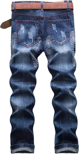 Miniatura 2 de WEEN CHARM - Jeans para hombre estilo recto ajustado y desgastados