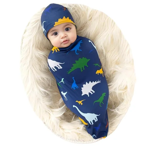 Miniatura 11 de Galabloomer - Juego de manta para envolver con gorro para recién nacido, manta para bebé niño con diseño de pelota deportiva Multi colorido