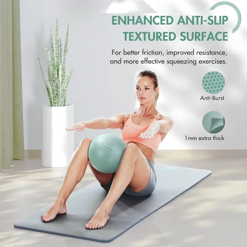 Miniatura 6 de Pelota de pilates de 9 pulgadas, pequeña pelota de ejercicio entre las rodillas para terapia física, pequeña yoga para pilates, yoga y entrenamiento