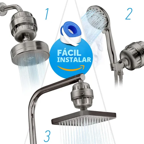 Miniatura 7 de AquaHomeGroup Filtro de cabezal de ducha de 20 etapas con vitamina C E A para agua dura, filtro de alto rendimiento para eliminar el cloro