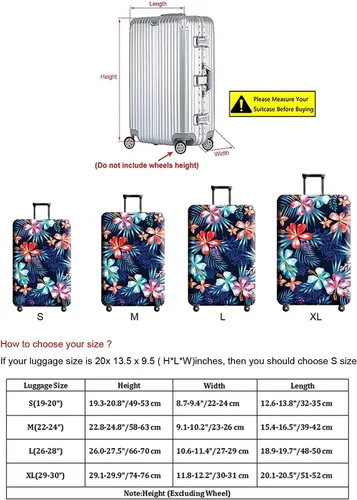Miniatura 6 de GOXUNYUAN Funda de equipaje protector elástico lavable para maleta con etiqueta de equipaje Flor