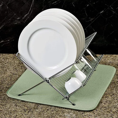 Miniatura 6 de Tapete absorbente de platos, reversible, de microfibra, tapete para secar platos para cocina, lavable a máquina, escurridor de platos de granja