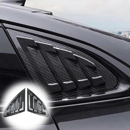 Miniatura 9 de MUXEE para Chevrolet Malibu 2016-2024 2 piezas Rejillas laterales traseras impresas para ventana, embellecedores de ventilación, persianas