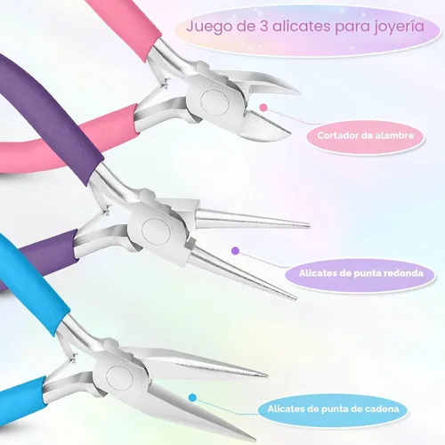 Miniatura 3 de Alicates para la Fabricación de Joyas, Juego de Alicates de Joyería Shynek Incluye Alicates de Punta de Aguja, Alicates de Punta Redonda