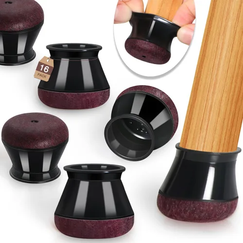 Miniatura 18 de Protectores de suelo para patas de silla cuadrados, protectores de suelo para patas de silla de silicona, tapas de fieltro, fortalecimiento