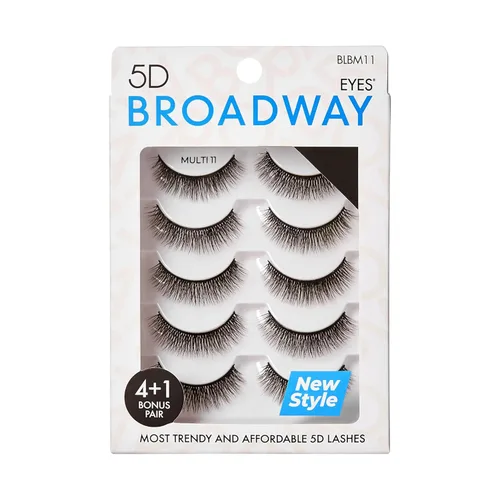 Broadway - Juego de 5 pares de pestañas postizas de aspecto natural a dramático (11)