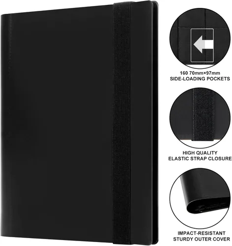 Miniatura 2 de GEAoffice Carpeta de tarjetas – Carpeta de álbum de colección de tarjetas coleccionables de 4 bolsillos – Carpeta con 160 bolsillos de carga lateral