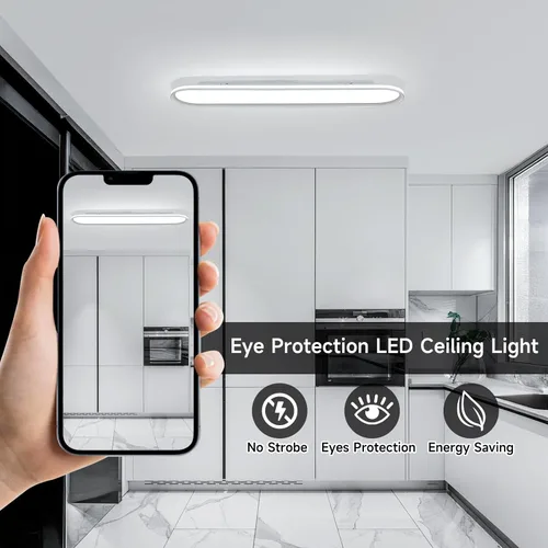 Miniatura 4 de Lámpara de techo LED de metal de 37.4", delgada, iluminada por los bordes - lámparas lineales de espectro completo de 55W, 6500K, lámpara de techo
