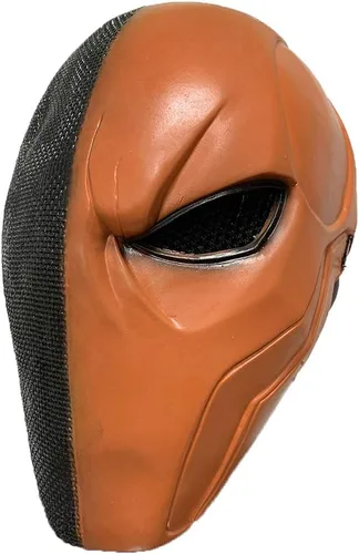 Miniatura 2 de Deathstroke - Máscara de látex de superhéroe de Arkham City para Halloween, accesorios de cosplay