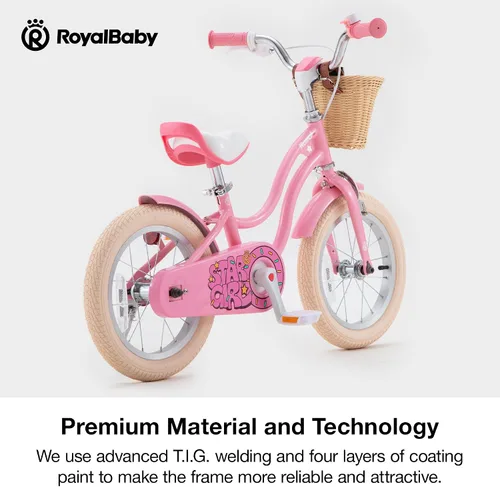 Miniatura 4 de RoyalBaby Bicicleta EZ para niñas, bicicleta Stargirl, entrenamiento libre, equilibrio a pedal, bicicleta de fácil aprendizaje, 12-20 pulgadas