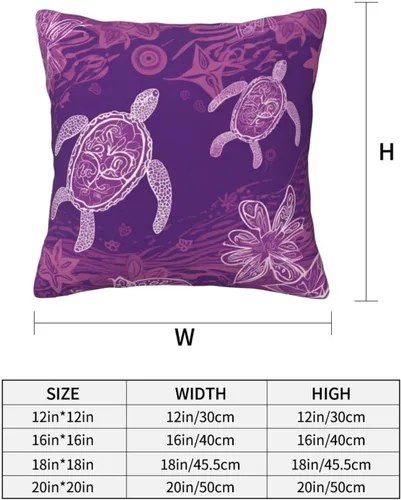 Miniatura 2 de Hawaii con estampado de tortuga marina morada, fundas de almohada modernas, fundas de almohada cuadradas decorativas suaves para decoración