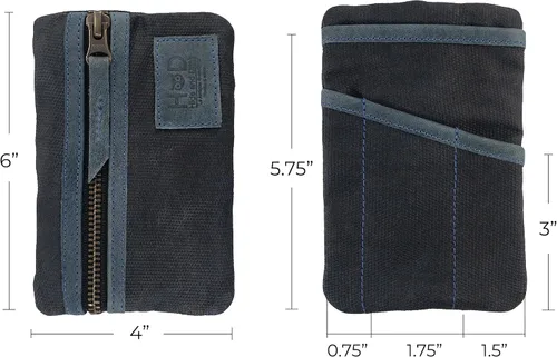 Miniatura 6 de Hide & Drink, Estuche de bolsillo multiherramientas, Bolsa compacta multiusos con cremallera para artículos de diario (EDC), Mini estuche de Negro