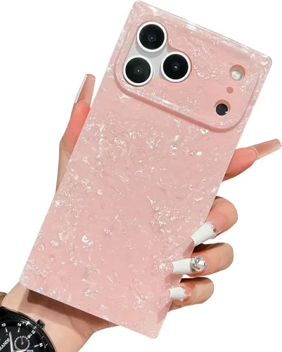 Miniatura 72 de Elegante concha de madre perla compatible con iPhone 13 Pro de 6.1 pulgadas, estuche de borde rectangular, elegante y delgado, con perla de abulón