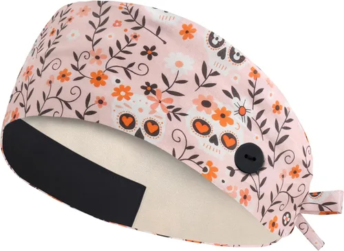 Miniatura 27 de QBA Gorra de trabajo ajustable con botón, gorro de trabajo de algodón, banda elástica para atar en la espalda, para mujeres y hombres, talla única