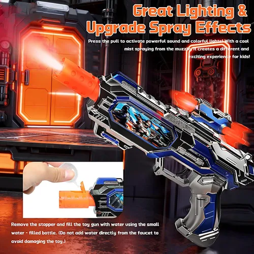 Miniatura 3 de Pistola de Juguete Luminosa con Efectos de Sonido y Pantalla Deslizante Giratoria, Pistolas de Juguete para Niños de 3 4 5 6 7 Años para Juego