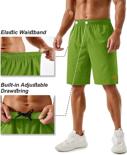 Miniatura 54 de TACVASEN Pantalones cortos deportivos para correr para hombre, 9 pulgadas, de secado rápido, pantalones cortos ligeros de verano, 3 bolsillos