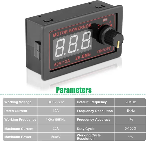 Miniatura 5 de PWM Controlador de velocidad del motor DC 12V 24V 60V 500W Motor eléctrico Regulador de control de velocidad Controlador de velocidad de potencia