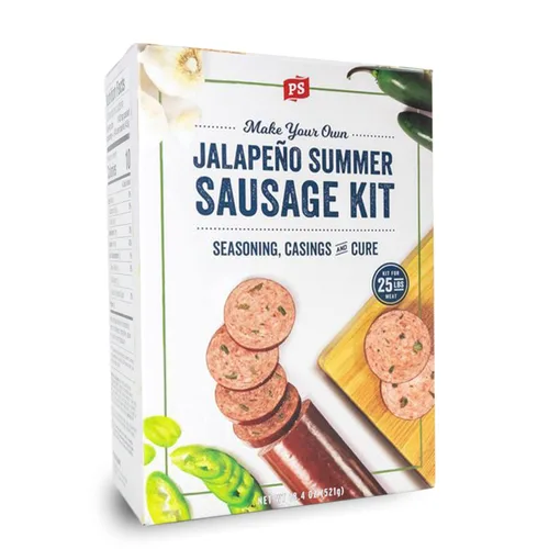 Miniatura 8 de Kit de salchicha de verano con ajo de PS Seasoning - Incluye mezcla de condimentos para salchichas, cura y fundas para hasta 25 libras de carne
