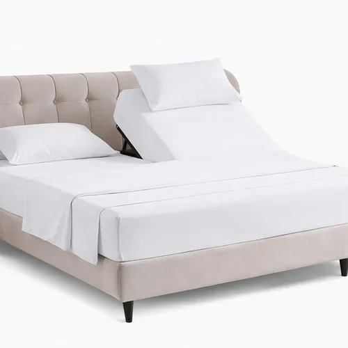 Miniatura 14 de KRISHNA Juego de sábanas prémium de 4 piezas de 34 pulgadas para cama ajustable con números de sueño, 100% algodón egipcio, sábana bajera ajustable