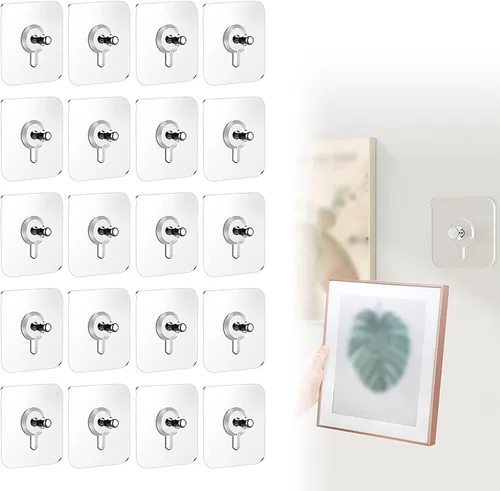 Miniatura 8 de Ganchos adhesivos sin taladro, 2025 nuevos clavos autoadhesivos para montaje en pared sin rastro, pegatinas de ganchos de tornillo mejorados, 2.36