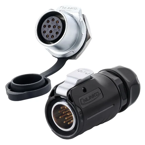 Miniatura 26 de CNLINKO Serie LP20 Conector Impermeable, Conector de Potencia IP68 4 pines 20A 500V M20 Conector LED, Aprobado UL CE Rohs (4 pines)