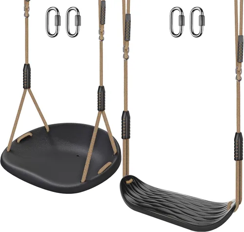 Miniatura 18 de SELEWARE Juego de soportes de columpio de alta resistencia, kit de accesorios de columpio con marco A, 1 soporte medio y 2 soportes de base