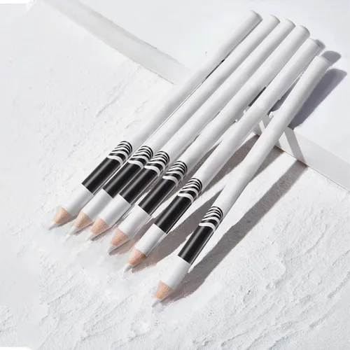 Miniatura 7 de NewBang Juego de 8 lápices de peluquero blancos – Lápices de trazo de afeitar de borde para guía de barba y modelado con sacapuntas, cepillo y regla