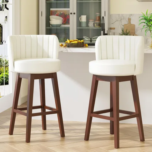 Miniatura 25 de COCO DESIGN - Juego de 2 taburetes de bar giratorios, 24" de altura del asiento, taburetes de bar de estilo moderno de mediados de siglo