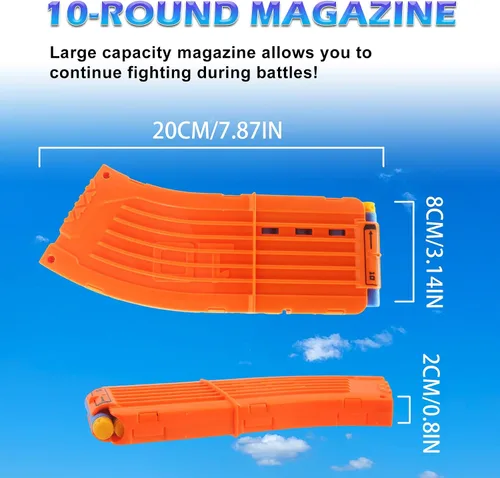 Miniatura 3 de BOROLA 10 dardos curvados cargador cargador clip de recarga rápida compatible con Nerf Elite (naranja, 3 piezas)