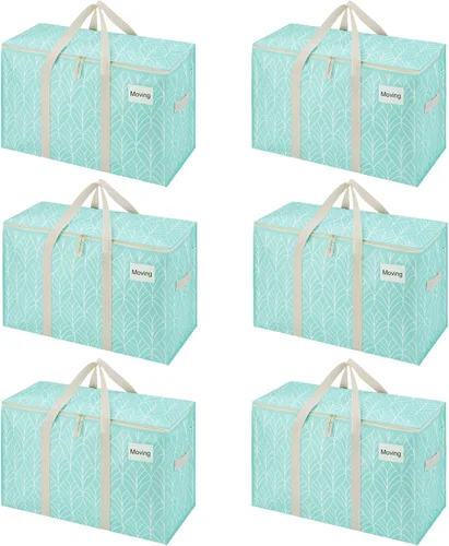 Miniatura 10 de VENO - Paquete de mudanzas, cajas de almacenamiento para embalaje universitario con tapas alternativas, para dormitorio, extragrande, asas