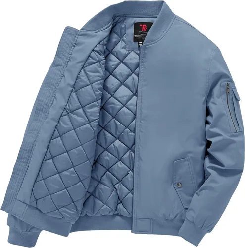 Miniatura 17 de Gopune - Chaqueta bomber para hombre, cortaviento, cálida, resistente al agua, rompevientos, abrigo de invierno, chaquetas acolchadas