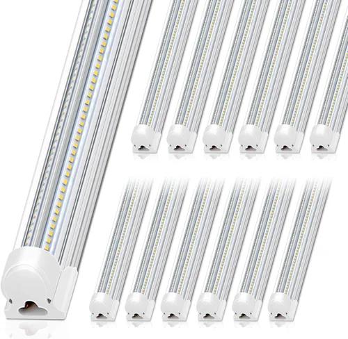 Miniatura 11 de Barrina T8 Luz LED para Taller 4 Pies, 40W 5500LM 5000K, Cubierta Transparente, Luces de Techo para Garaje, Lámpara LED en Forma de V, Luces