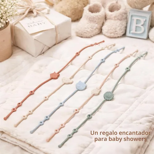 Miniatura 7 de ROCCED Correas de juguete para bebé 6 piezas, correas de juguete de silla alta de silicona, accesorios para cochecito, correas para biberón de niños