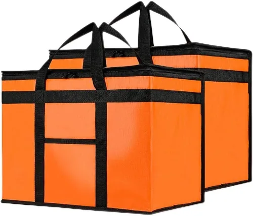 Miniatura 19 de Bolsa de enfriador XXL aislada y calentador de alimentos de NZ home para entrega y compras de comestibles con cremallera superior, color rojo